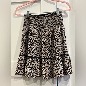 NWT DR2 Zoe Animal Print Skirt with Ruffle Hem - Size S